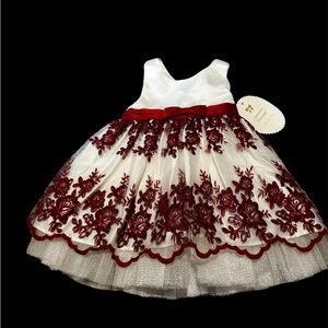 ❤️ NWT BEAUTIFUL QUALITY TODDLER DRESS & PANTALOON SET. 24MOS SPECIAL OCCASION